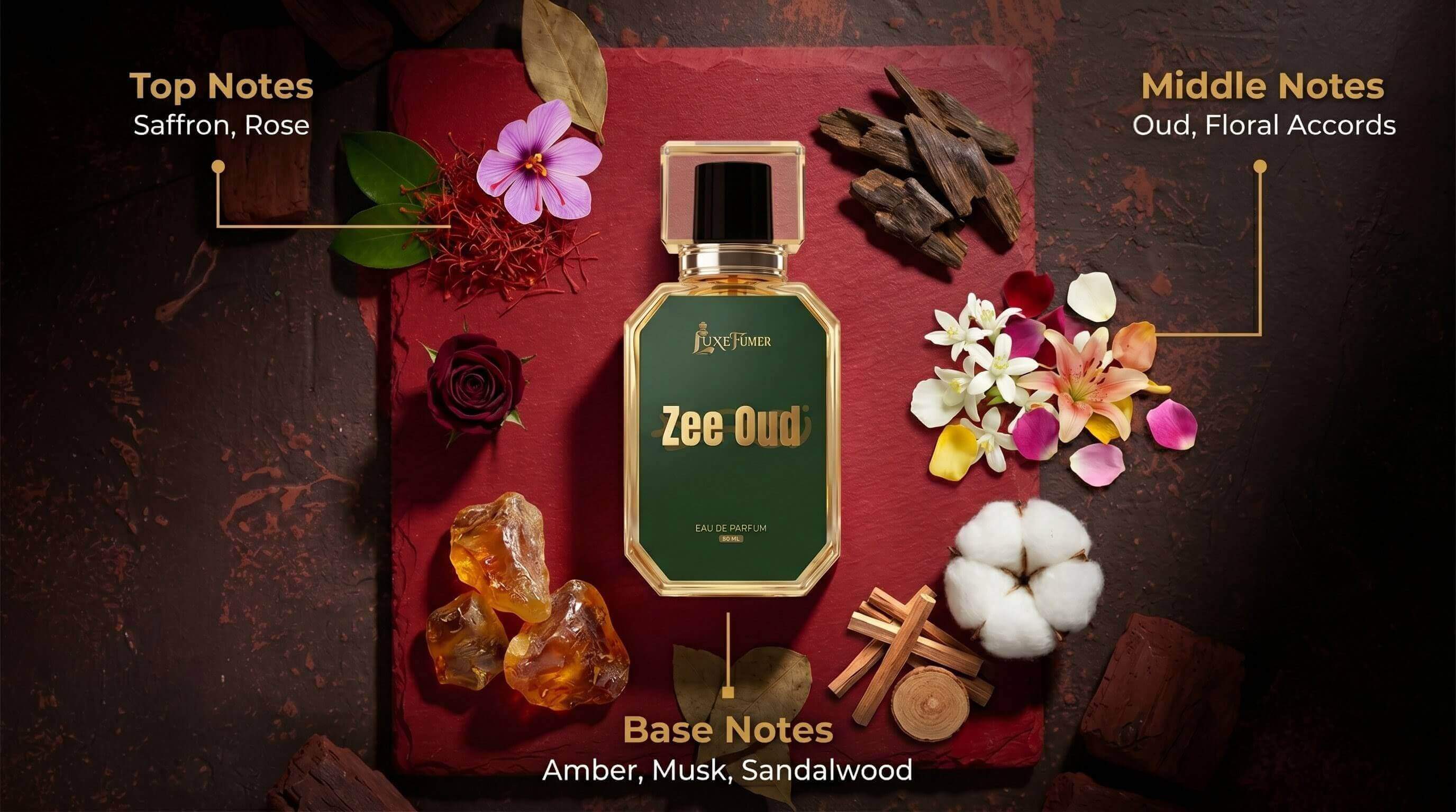 Zee Oud Luxury Eau De Parfum by Luxe Fumer - Premium Rich Eastern Oud Fragrance